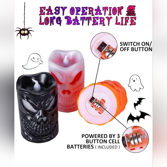 Halloween Flameless Candles with RGB Color Changing Lights - Picture 5 of 5